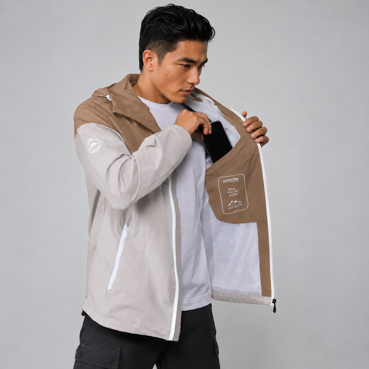 AIRBORN - Lightweight Windcheater - Beige & White