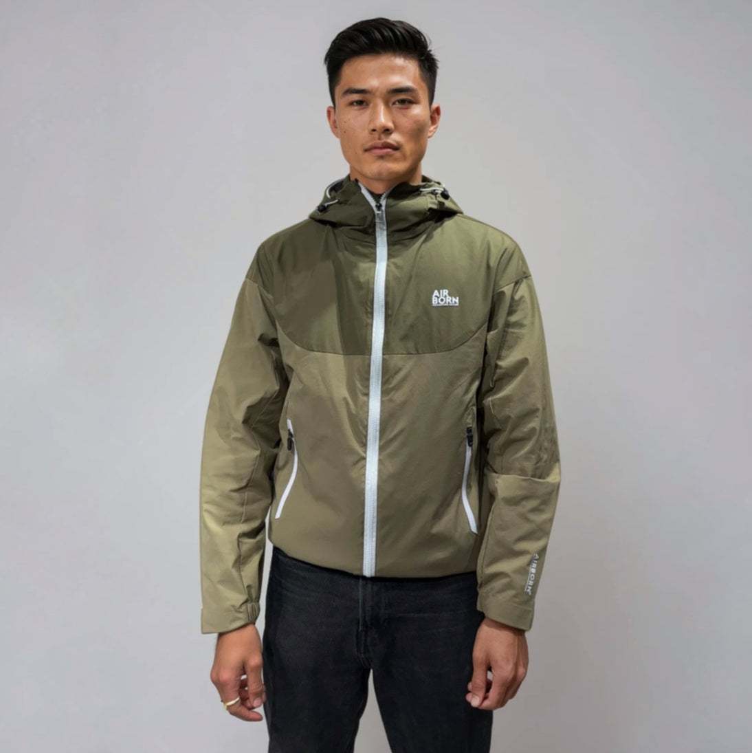 Athlete wearing airborn jacket