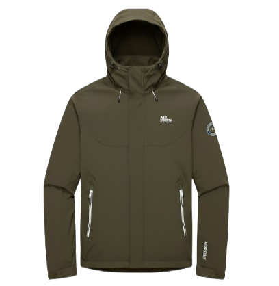 Airborn Jacket in olive green color, front view